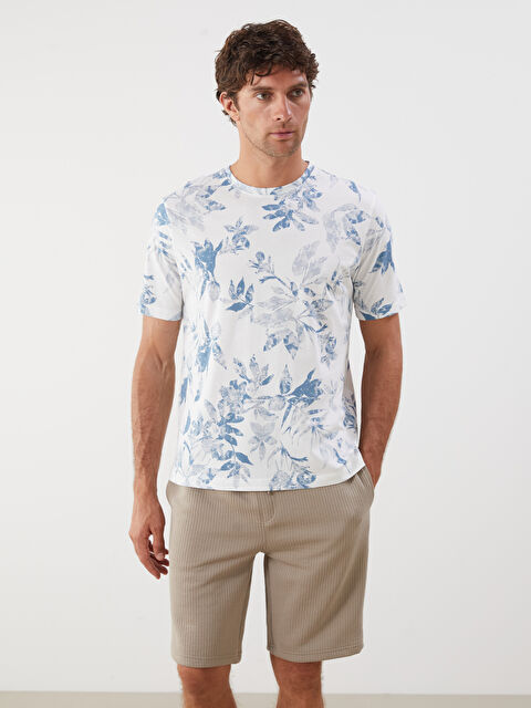 LCWAIKIKI Classic Bisiklet Yaka Baskılı Penye Erkek Tişört - S5P203Z8-LRA