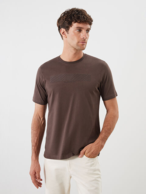 LCWAIKIKI Classic Bisiklet Yaka Baskılı Penye Erkek Tişört - S5P208Z8-ZD8