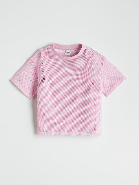 LCW Kids Bisiklet Yaka Kız Çocuk Tişört - S5P217Z4-ZN4