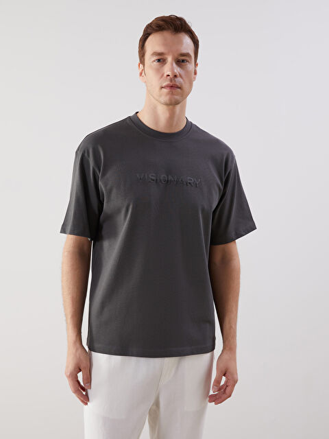 LCW Vision Bisiklet Yaka Baskılı Penye Erkek Tişört - S5P219Z8-R3Y