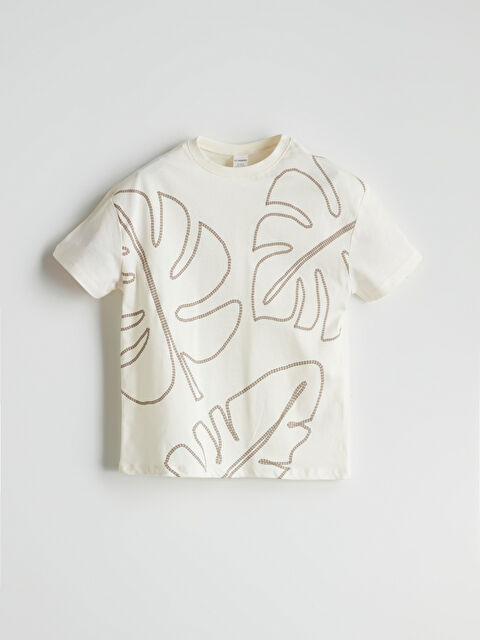 LCW Kids Bisiklet Yaka Baskılı Erkek Çocuk Tişört