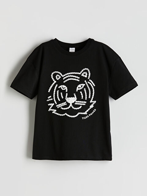 LCW Kids Bisiklet Yaka Baskılı Erkek Çocuk Tişört - S5P244Z1-CVL