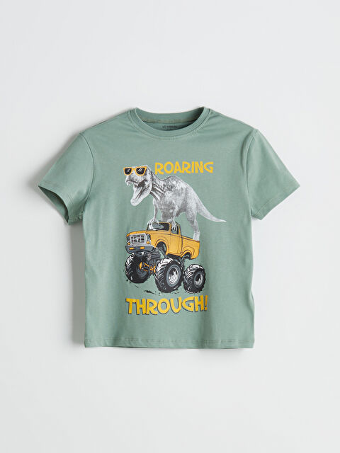 LCW Kids Bisiklet Yaka Baskılı Erkek Çocuk Tişört - S5P247Z1-GX7