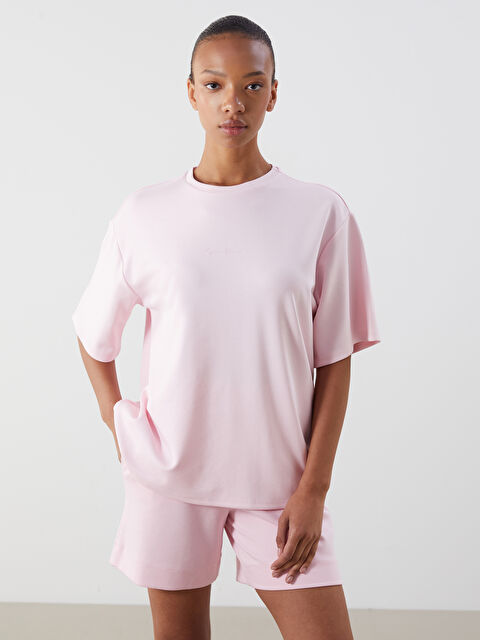 LCW Vision Bisiklet Yaka Oversize Kadın Tişört - S5P280Z8-JH4