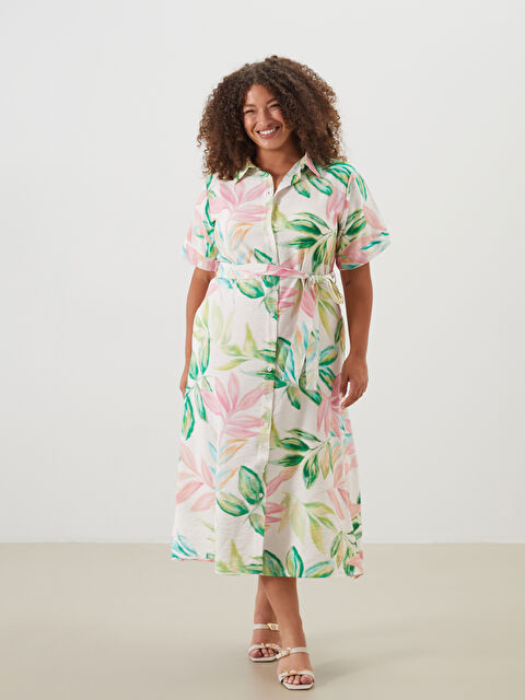 LCWAIKIKI Classic Çiçekli Gömlek Elbise