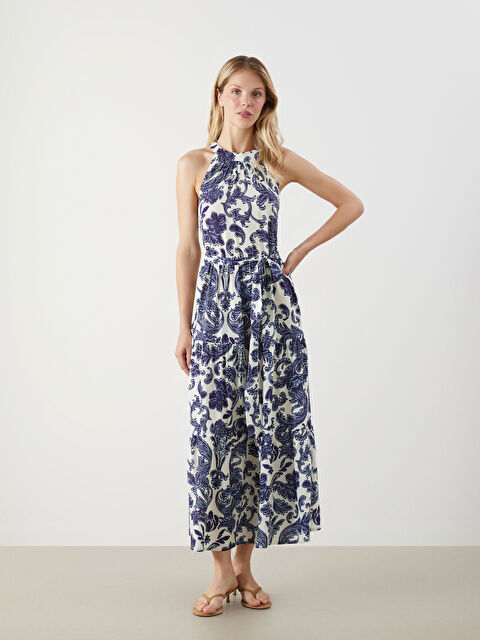 LCW Vision Halter Yaka Çiçekli Elbise - S5P319Z8-LQQ