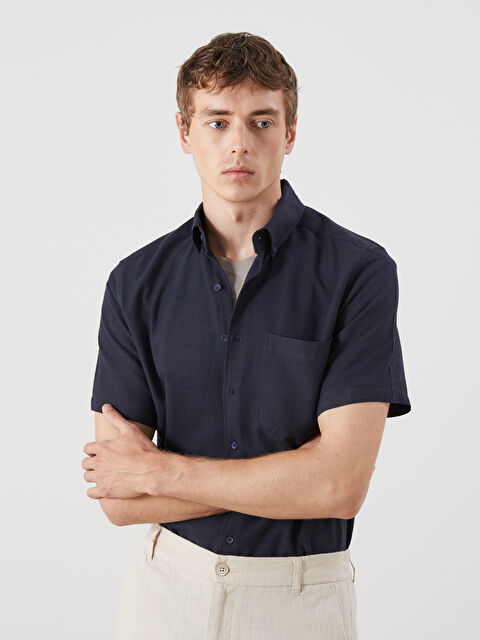 SOUTHBLUE Regular Fit Kısa Kollu Gabardin Erkek Gömlek - S5P335Z8-RFH