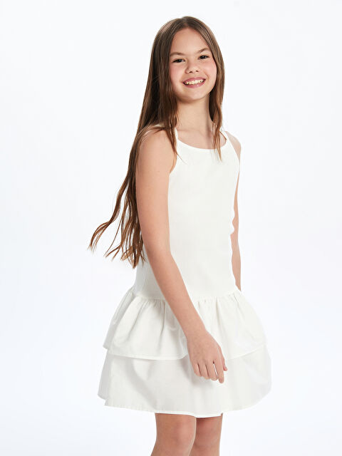 LCW Kids Kare Yaka Kız Çocuk Elbise - S5P375Z4-Q6K