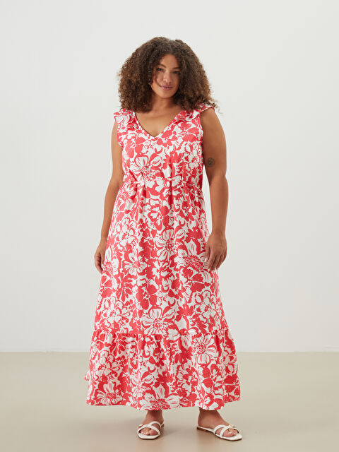 LCWAIKIKI Classic V Yaka Çiçekli Elbise - S5P417Z8-LT9