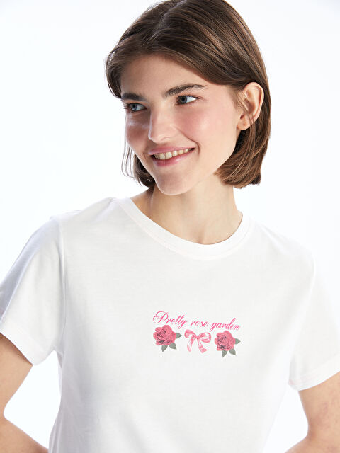 LCW Young Bisiklet Yaka Baskılı Kadın Pijama Takımı - S5P421Z8-LT4