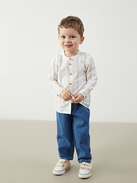 LCW baby Çizgili Erkek Bebek Gömlek ve Pantolon 2'li - S5P465Z1-LFC