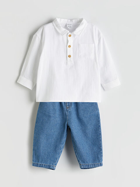 LCW baby Polo Yaka Erkek Bebek Tişört ve Pantolon 2'li - S5P469Z1-R9J