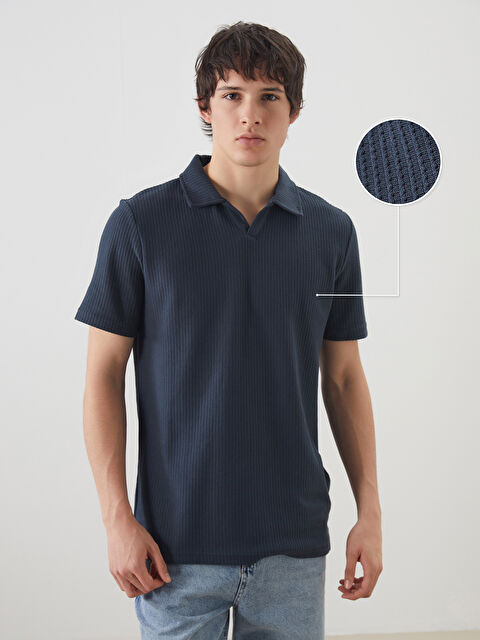 XSIDE Polo Yaka Erkek Dokulu Tişört - S5P540Z8-ZNK