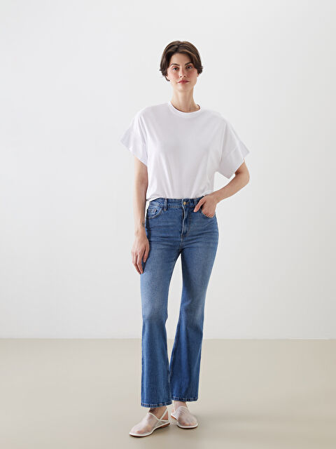 LCW Jeans Mars Flare Kadın Jean Pantolon - S5P556Z8-507