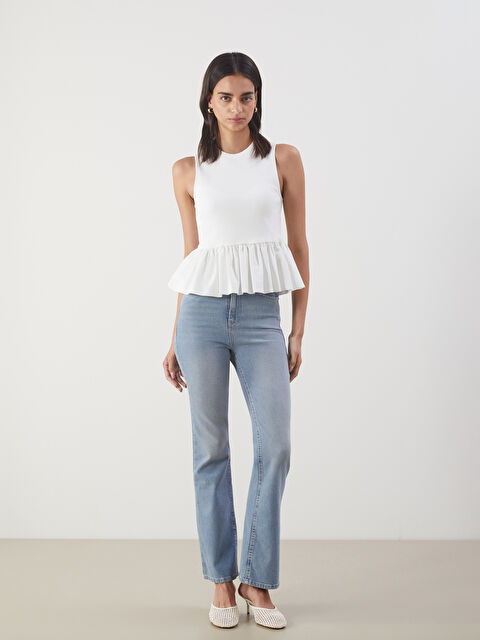 LCW Jeans Crop Flare Kadın Jean Pantolon - S5P557Z8-311