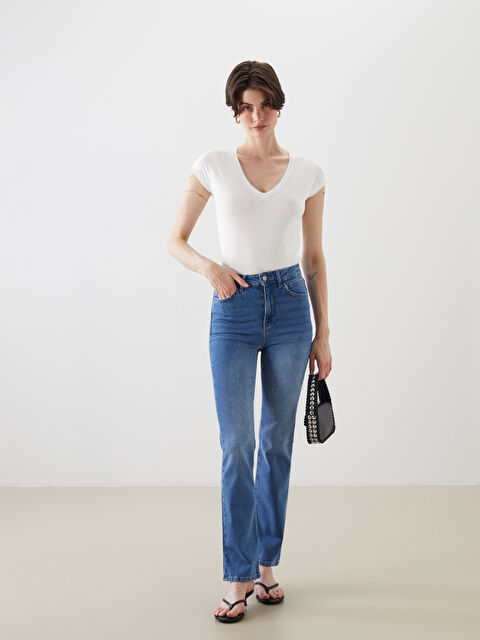 LCW Jeans Crop Flare Kadın Jean Pantolon - S5P557Z8-507