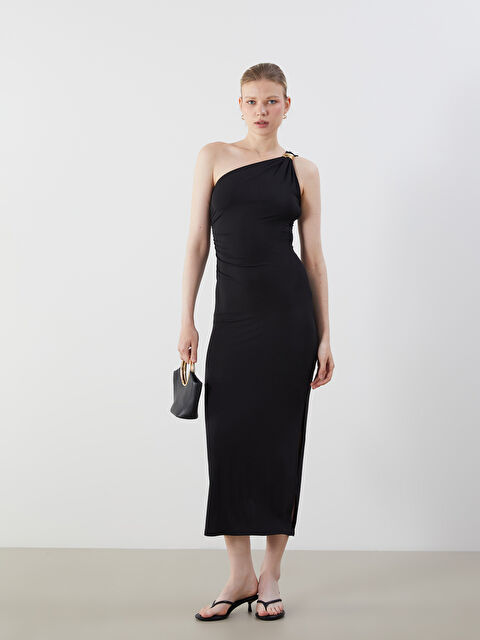 LCW Vision Tek Omuz Büzgülü Elbise - S5P570Z8-CVL