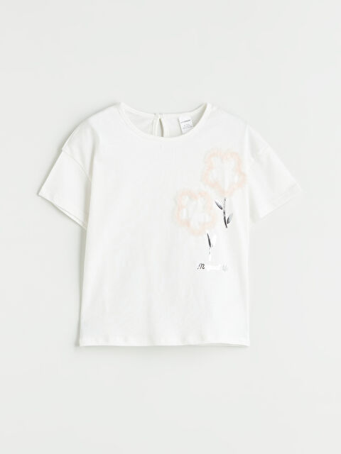 LCW Kids Bisiklet Yaka Pamuklu Kız Çocuk Tişört - S5P572Z1-R9J