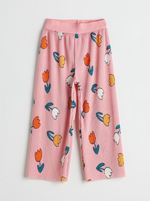 LCW Kids Beli Lastikli Çiçekli Kız Çocuk Pantolon - S5P604Z1-QWL