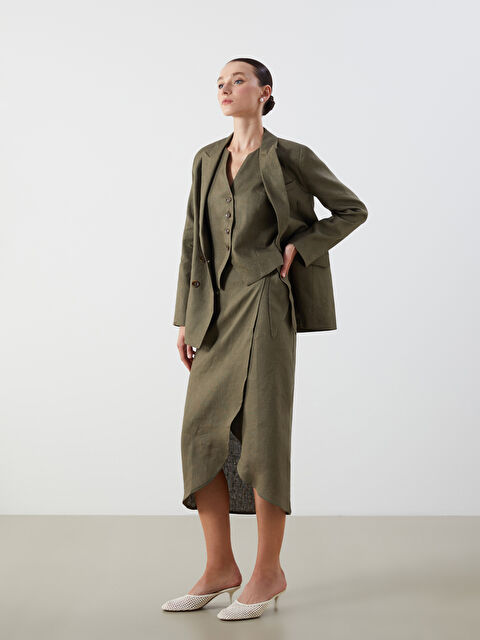 LCWAIKIKI Classic Beli Lastikli %100 Keten Etek - S5P624Z8-Z3B