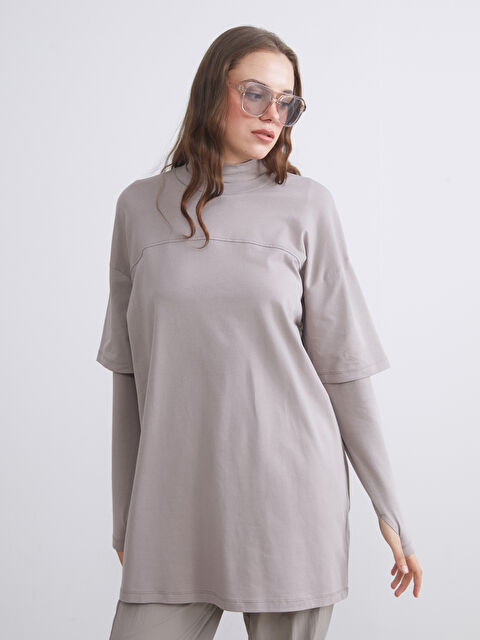 LCW Modest Dik Yaka Oversize Kadın Tunik - S5P636Z8-GK0
