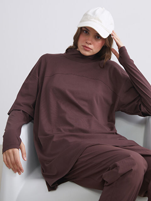 LCW Modest Dik Yaka Oversize Kadın Tunik - S5P636Z8-HFE