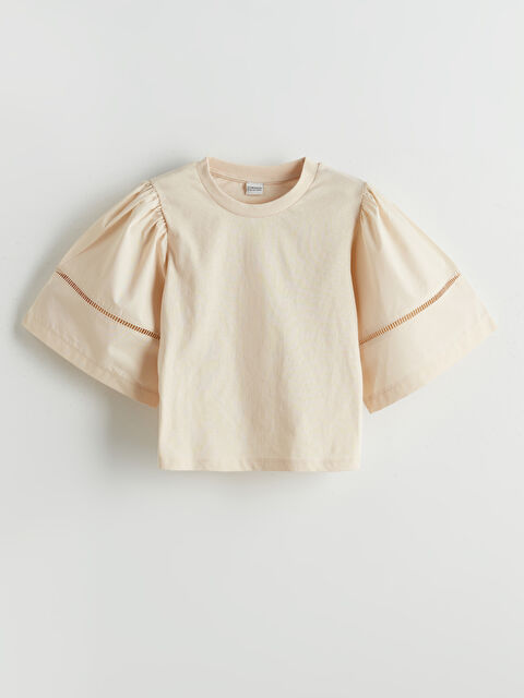 LCW Kids Bisiklet Yaka Kız Çocuk Tişört - S5P703Z4-FF7