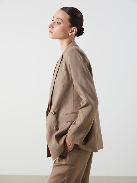 LCWAIKIKI Classic %100 Keten Kadın Blazer Ceket - S5P707Z8-GSK