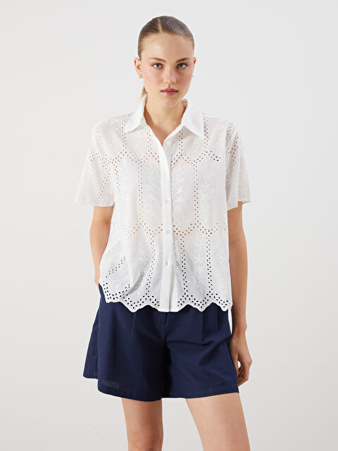 LCW Vision Ajurlu Brode Kadın Gömlek - S5P718Z8-R9J