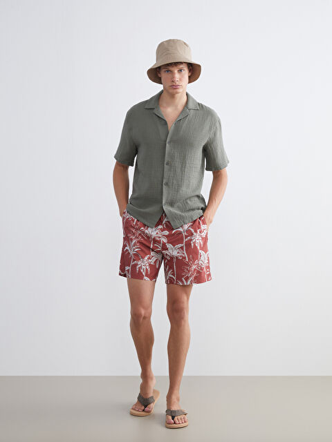 XSIDE Kısa Boy Desenli Erkek Deniz Şortu - S5P721Z8-LR3