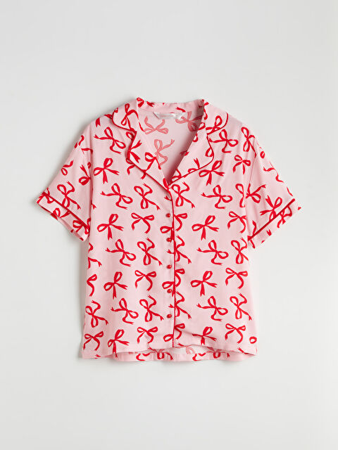 LCW DREAM Gömlek Yaka Desenli Kadın Pijama Üst - S5P736Z8-LSZ