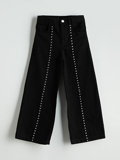LCW Kids Wideleg Taşlı Kız Çocuk Pantolon - S5P747Z4-CVL