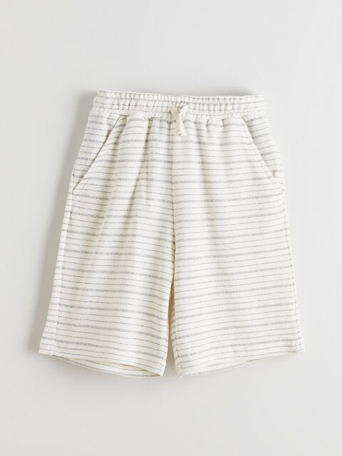 LCW Kids Beli Lastikli Çizgili Erkek Çocuk Şort - S5P754Z4-LFC