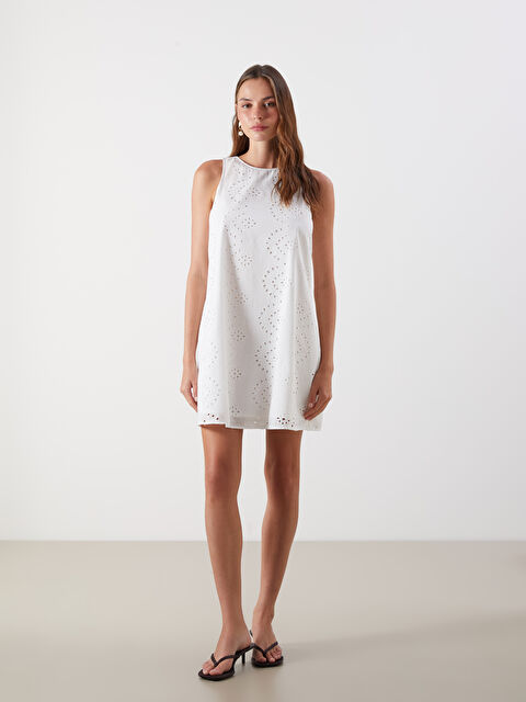 LCW Vision Bisiklet Yaka Ajurlu Mini Elbise - S5P760Z8-Q6K