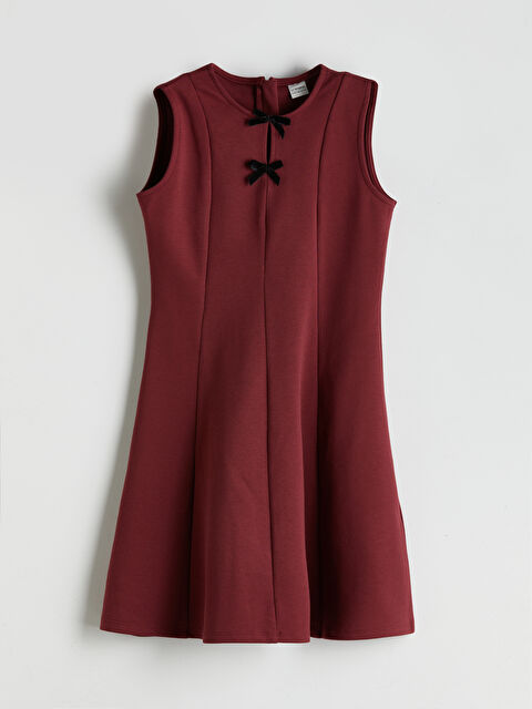 LCW Kids Bisiklet Yaka Fiyonk Detaylı Kız Çocuk Elbise - S5P763Z4-HRM