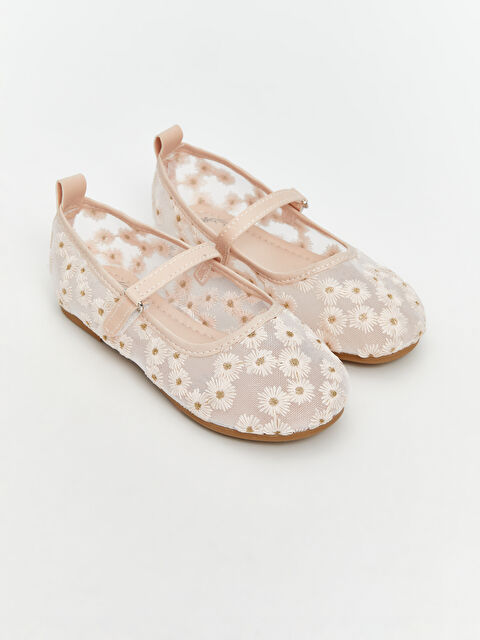LCW STEPS Çiçek Nakışlı Kız Çocuk Babet - S5P827Z4-DMQ