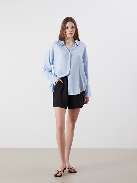 XSIDE Beli Lastikli Dokulu Müslin Kadın Şort - S5P866Z8-CVL