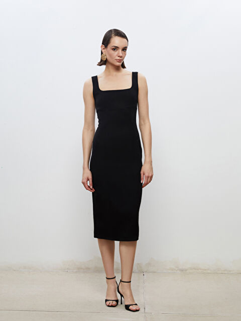 Soulife Kare Yaka Krep Elbise - S5P872Z8-CVL