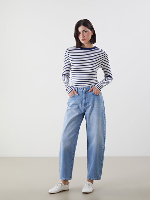 LCW Modest Balloon Fit Kadın Jean Pantolon - S5P888Z8-311