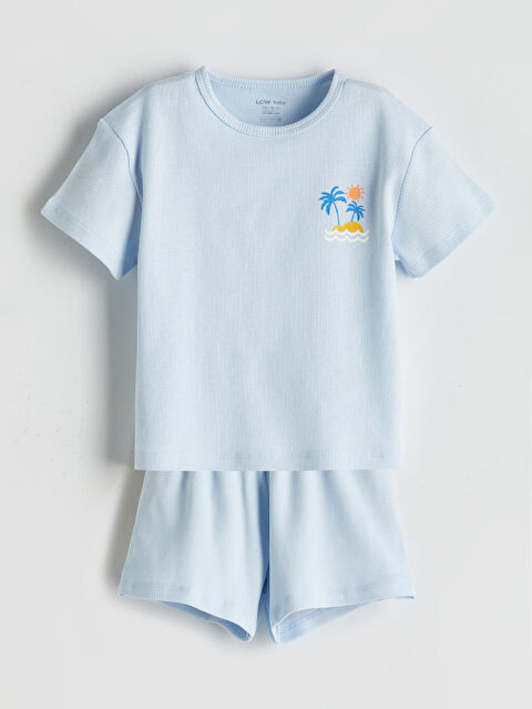 LCW baby Erkek Bebek Pamuklu Tişört ve Şort 2'li - S5P905Z1-YX3