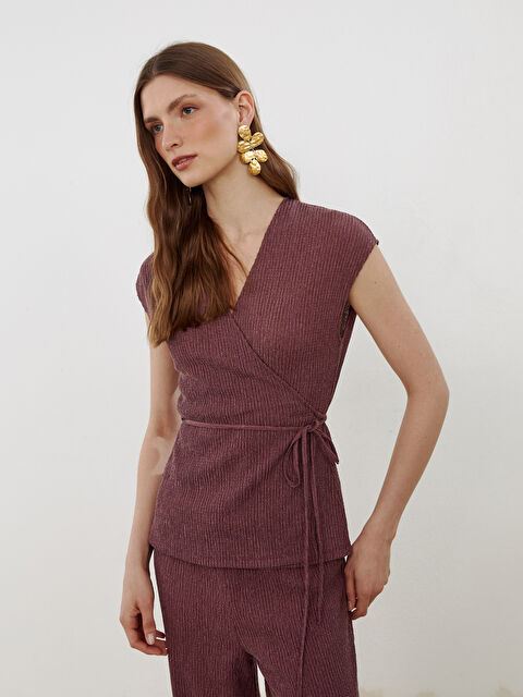 LCW Vision Kruvaze Yaka Dokulu Bluz - S5P911Z8-R60