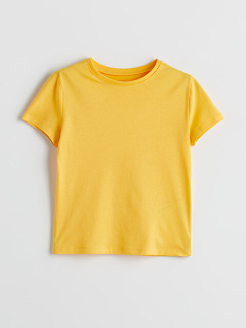 LCW Kids Bisiklet Yaka Basic Kız Çocuk Tişört - S5P918Z4-GAU