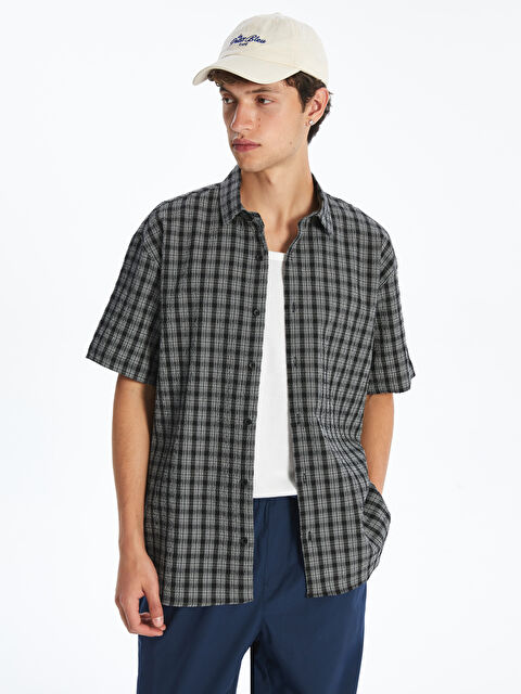 XSIDE Rahat Kalıp Kısa Kollu Ekose Erkek Gömlek - S5P938Z8-LKX