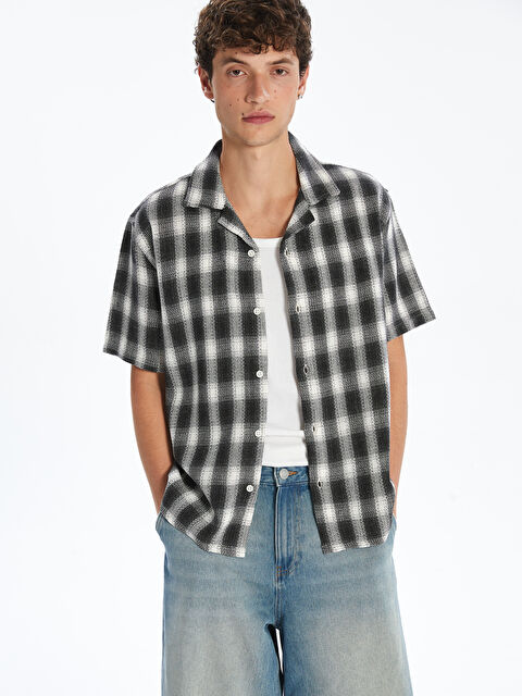 XSIDE Rahat Kalıp Kısa Kollu Ekose Erkek Gömlek - S5P939Z8-LKN