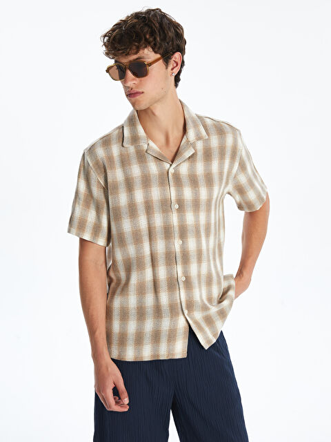 XSIDE Rahat Kalıp Kısa Kollu Ekose Erkek Dokulu Gömlek - S5P939Z8-LKQ