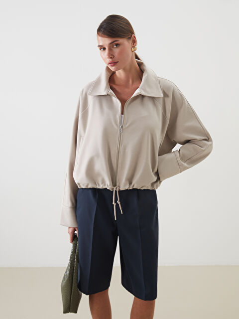 LCW Vision Gömlek Yaka Oversize Kadın Ceket - S5P940Z8-QVK