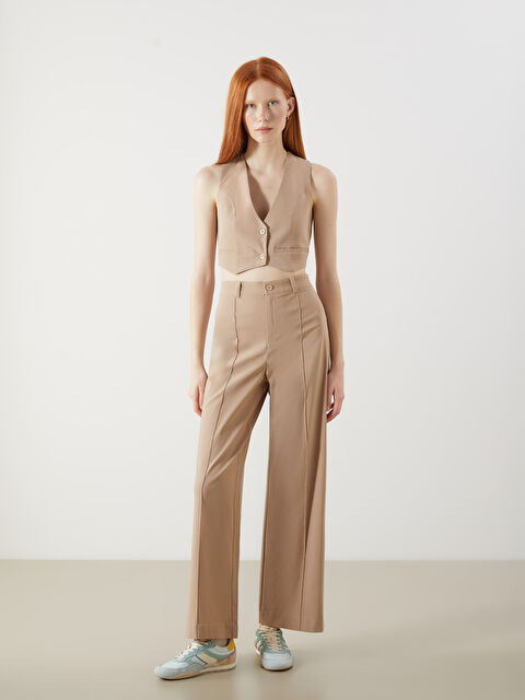 LCWAIKIKI Classic Regular Fit Wide Leg Women's Trousers - S5P953Z8-CWX