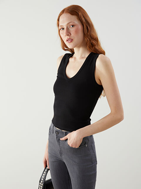 LCW Vision V Yaka Kadın Atlet - S5P976Z8-CVL