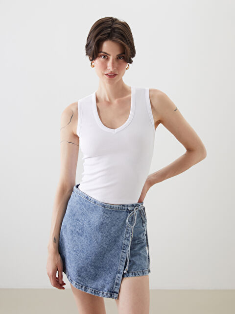 LCW Vision V Yaka Kadın Atlet - S5P976Z8-Q6K