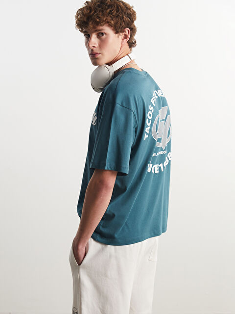 XSIDE Bisiklet Yaka Baskılı Penye Erkek Tişört - S5P983Z8-YVC